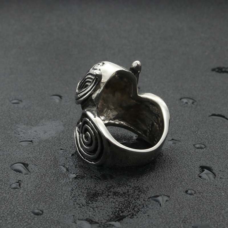 Titanium Steel Punk Skull Throne Ring for Men - Retro Hipster Jewelry Direct from Manufacturer