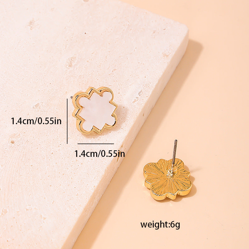 Chic Five Leaf Grass Korean Earrings - Vienna Verve Collection