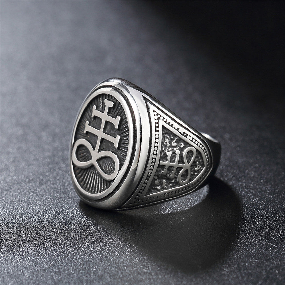 Retro Viking Pharaoh Titanium Steel Ring – Everyday Genie Collection