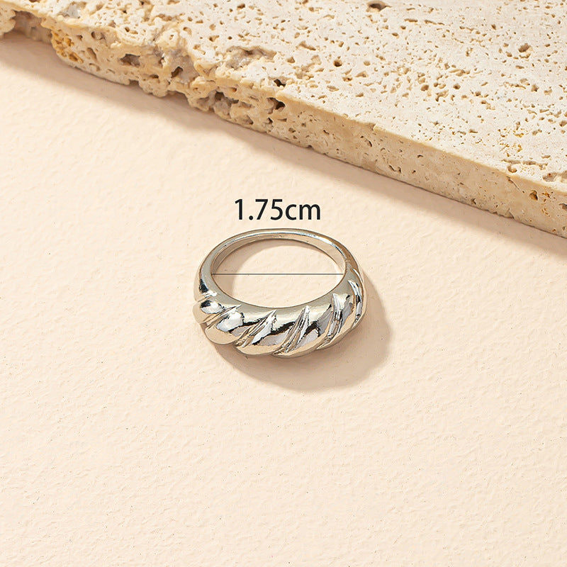 Luxurious Metal Texture Ring with Exquisite Design - Vienna Verve Collection