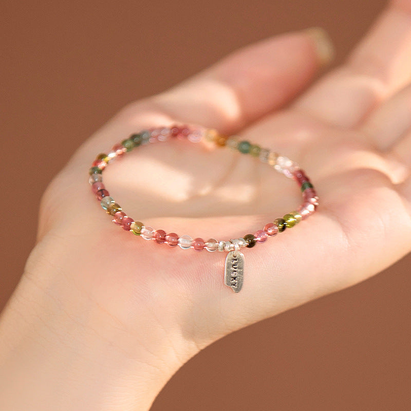 Rainbow Tourmaline Sterling Silver Bracelet - Fortune's Favor Collection