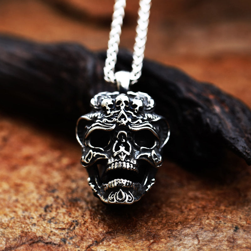 Vintage-Inspired Titanium Steel Skull Pendant Jewelry for Men – Wholesale Punk Accessories