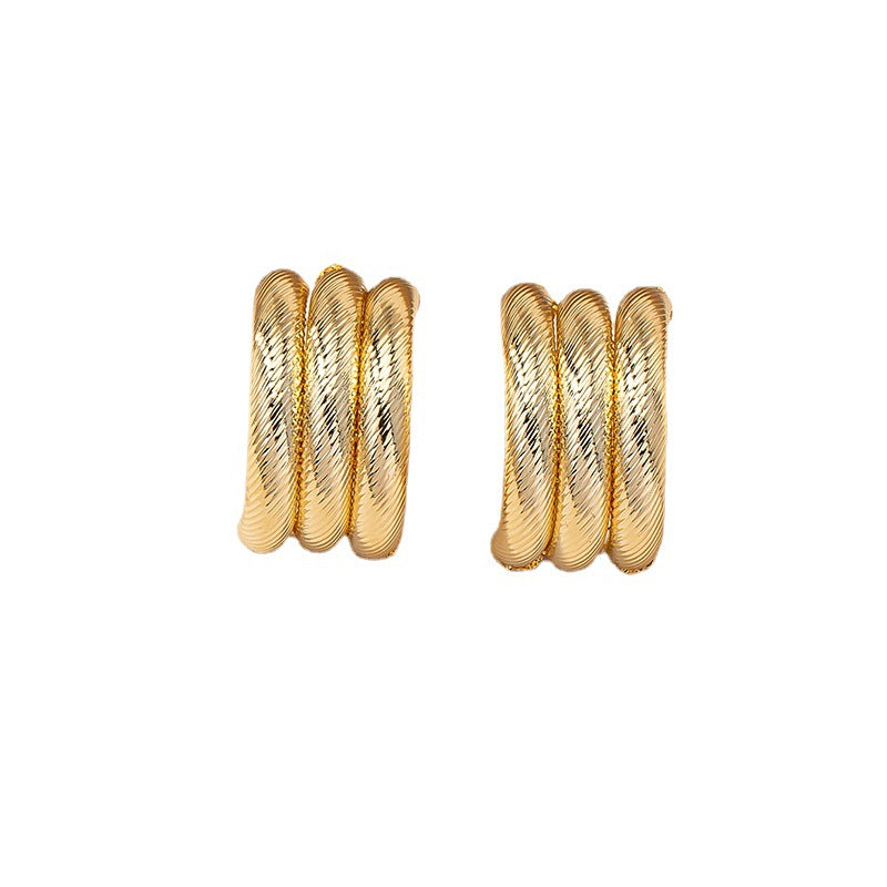 High Fidelity European Style C-Shaped Large Earrings - Vienna Verve Collection