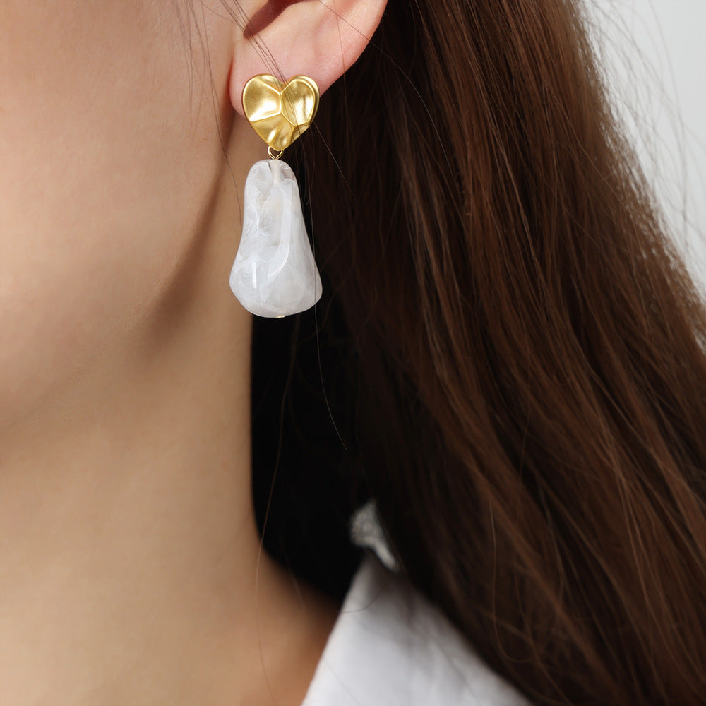 Retro Court Style Resin Geometric Earrings for Women