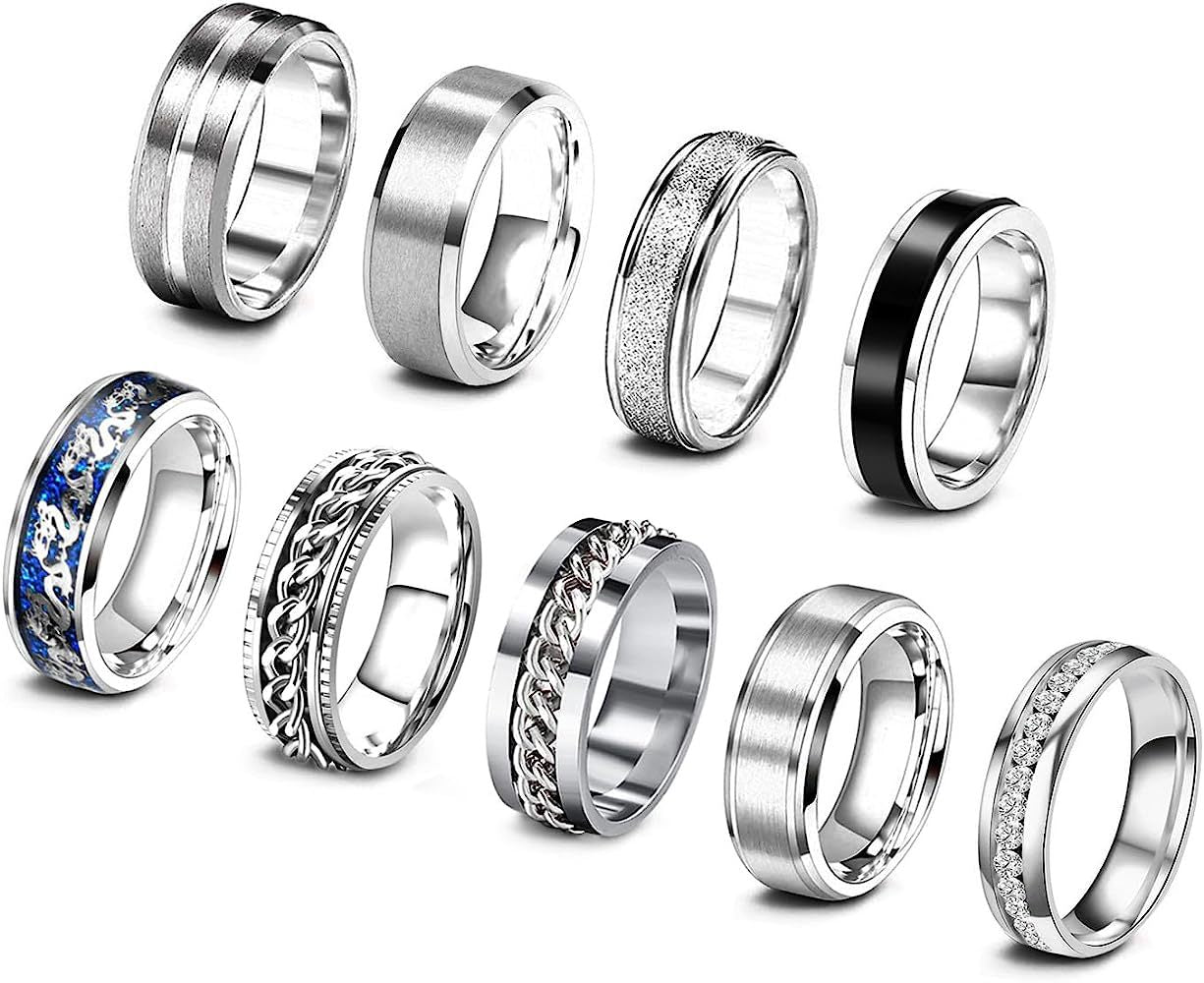 Ultimate Men's Titanium Steel Rotating Chain Ring Set