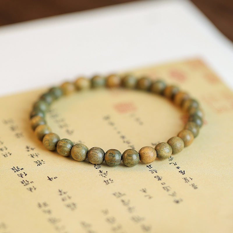 Tranquil Green Sandalwood Buddha Bead Bracelet for Couples and Individuals