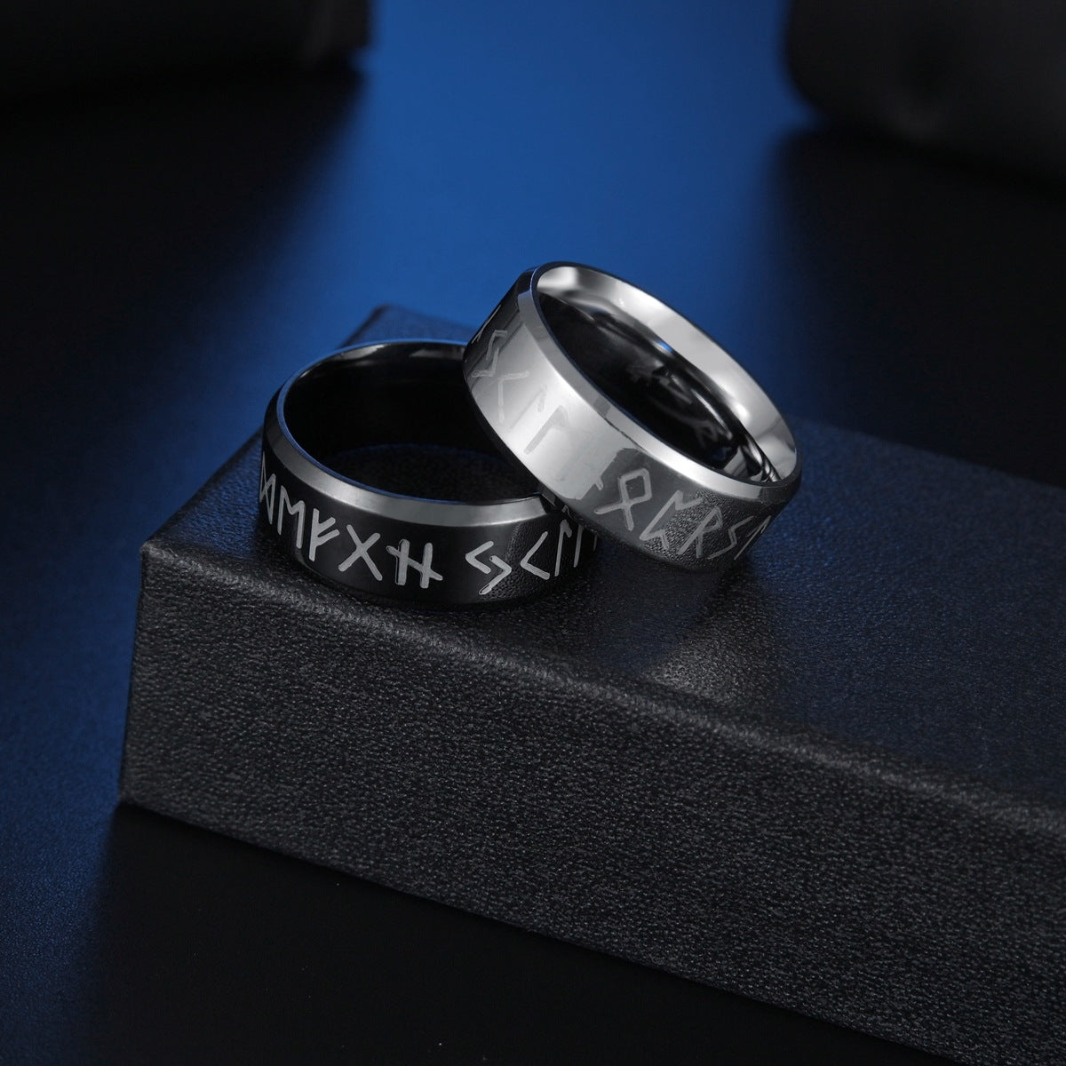 Runic Style Stainless Steel Viking Letter Men's Ring in Cross-Border Collection