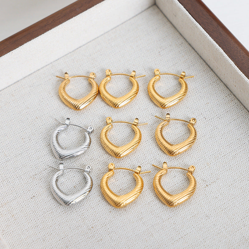 Luxurious Geometric Gold-Plated Earrings with Titanium Steel - Planderful Everyday Genie Collection