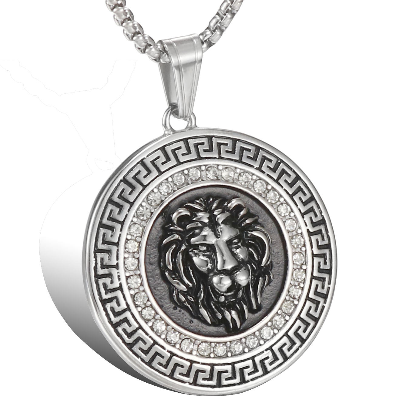 Titanium Steel Lion Head Pendant for Men - Vintage European and American Fashion Jewelry