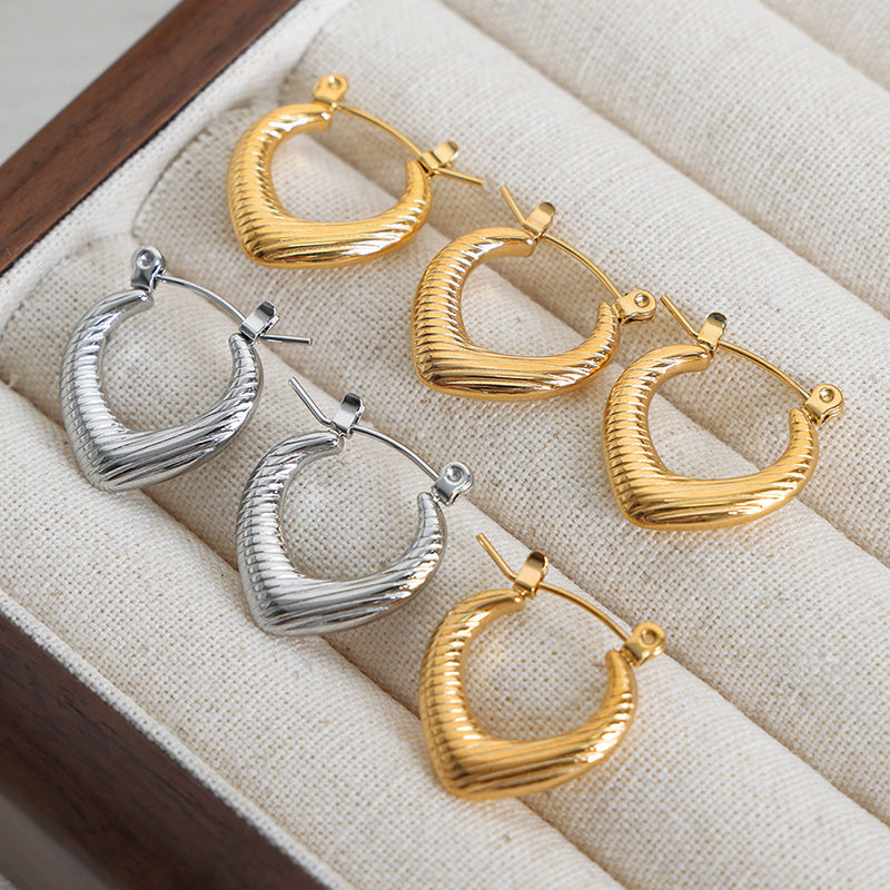 Luxurious Geometric Gold-Plated Earrings with Titanium Steel - Planderful Everyday Genie Collection