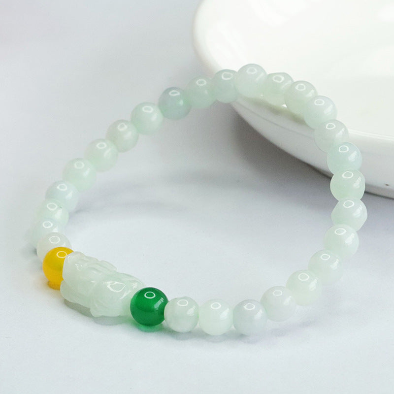 Jade Marrow and Sterling Silver Leather Bracelet