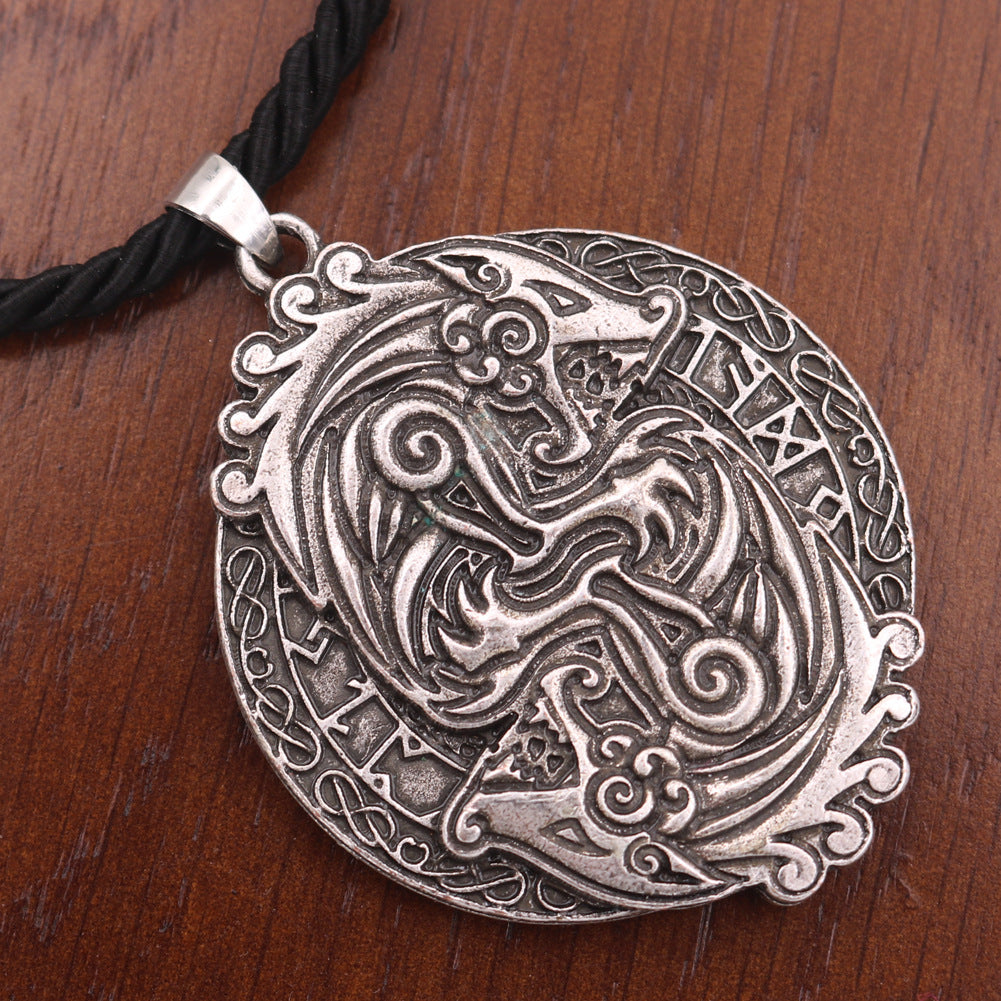 Nordic Legacy Viking Necklace with Metal Bibcock Pendant