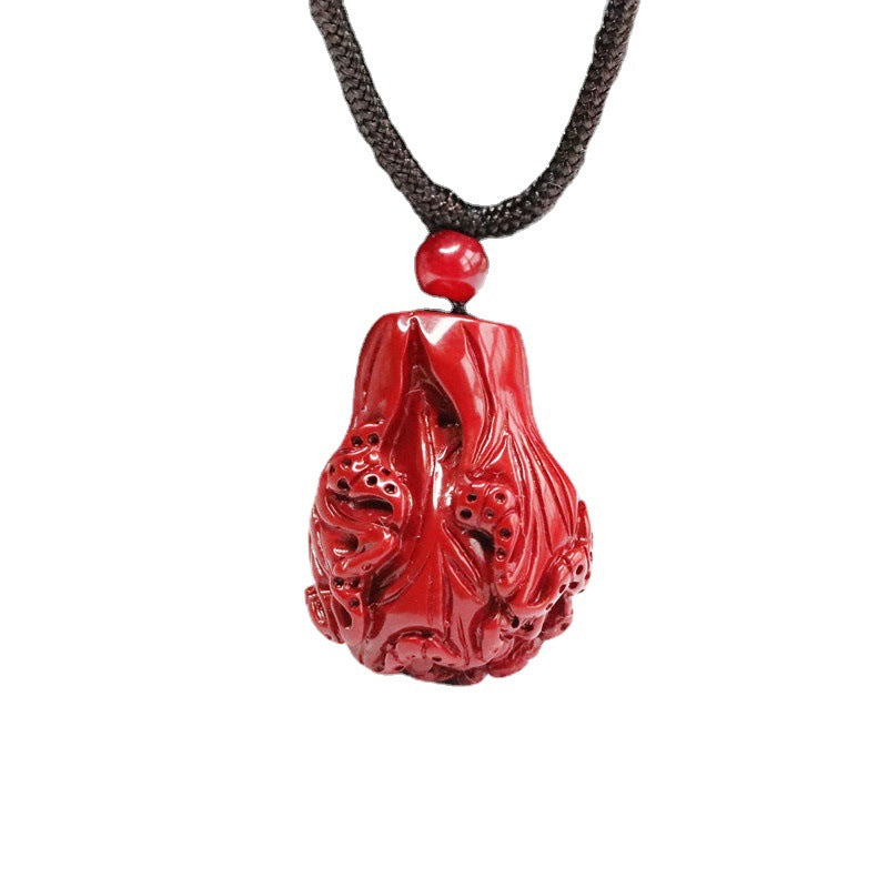 Cinnabar Pendant Purple Gold Sand Cabbage Pendant