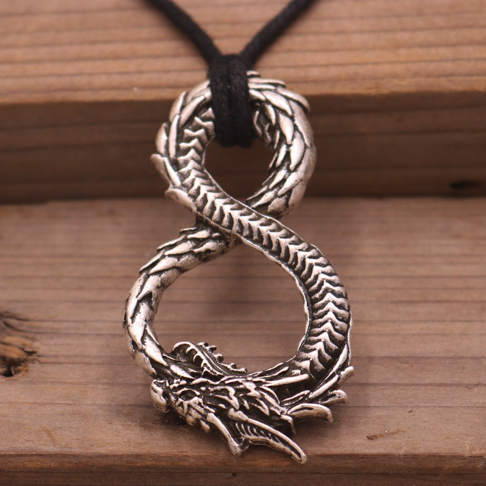 Viking Odin Dragon Pendant Men's Necklace - European & American Fashion Jewelry