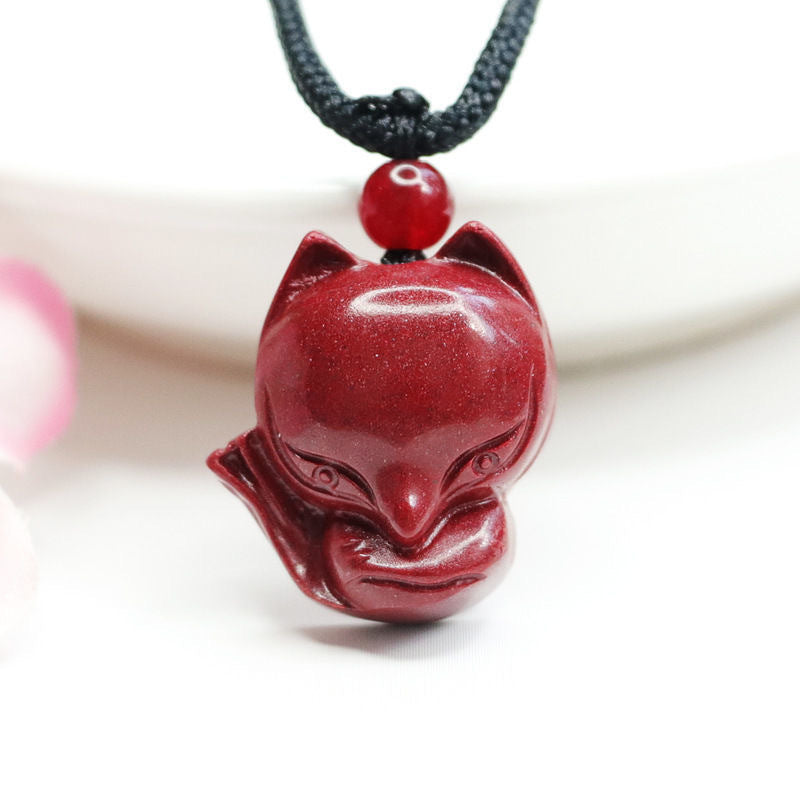 Fortune's Favor Collection: Luxurious Vermilion Sand Fox Pendant Jewelry