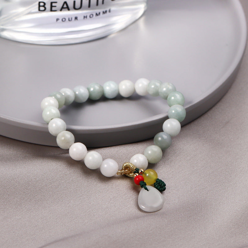 Elegant Jade Leaf Bracelet for Women - Sterling Silver with Wholesale Availability