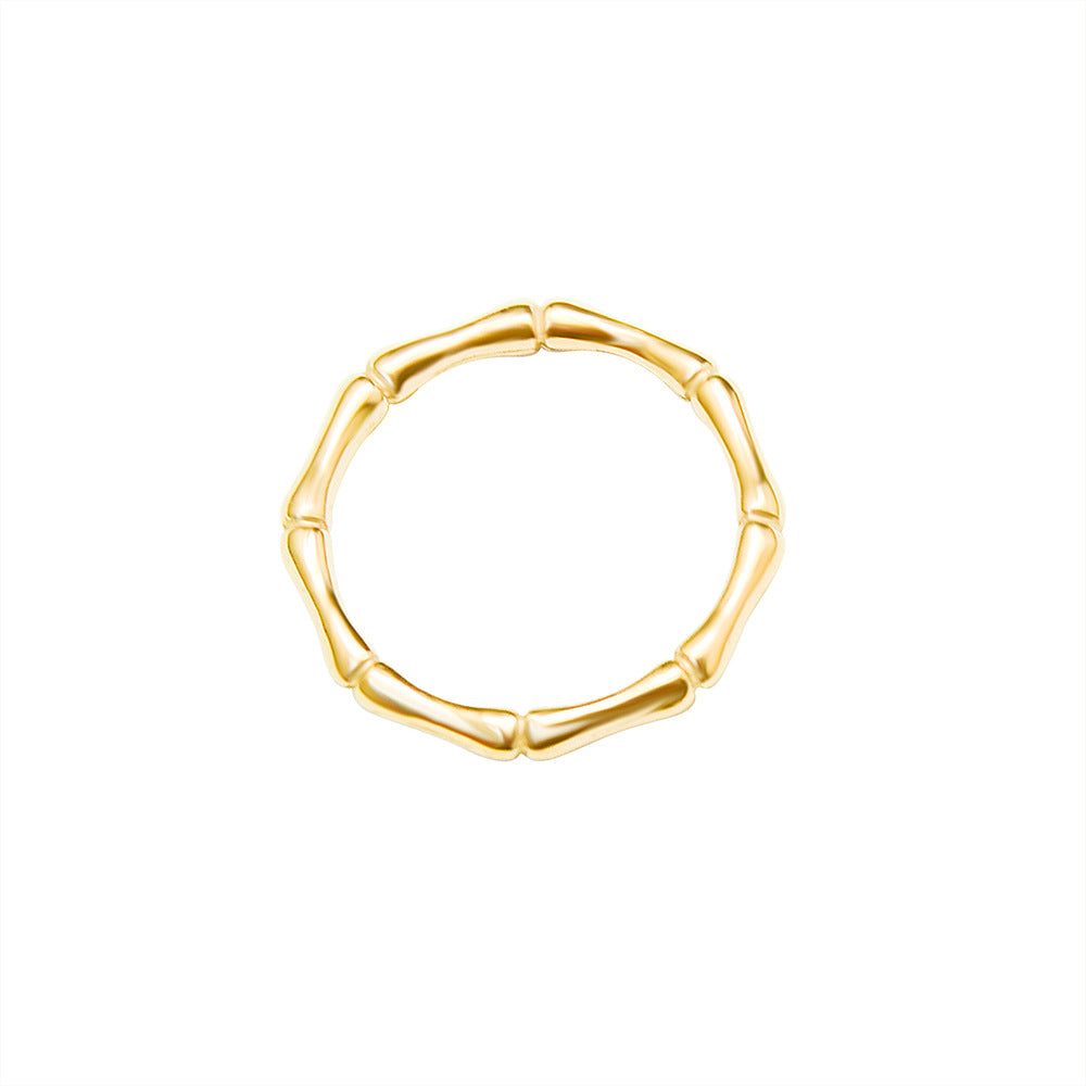 Korean Bamboo Ring with 18k Gold Plating for Women