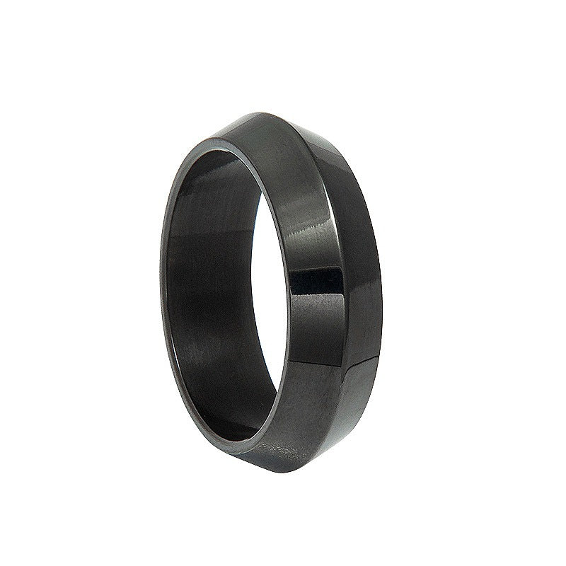 European Style Titanium Steel Men's Bevel Shaped Ring - Elegant Everyday Genie Collection