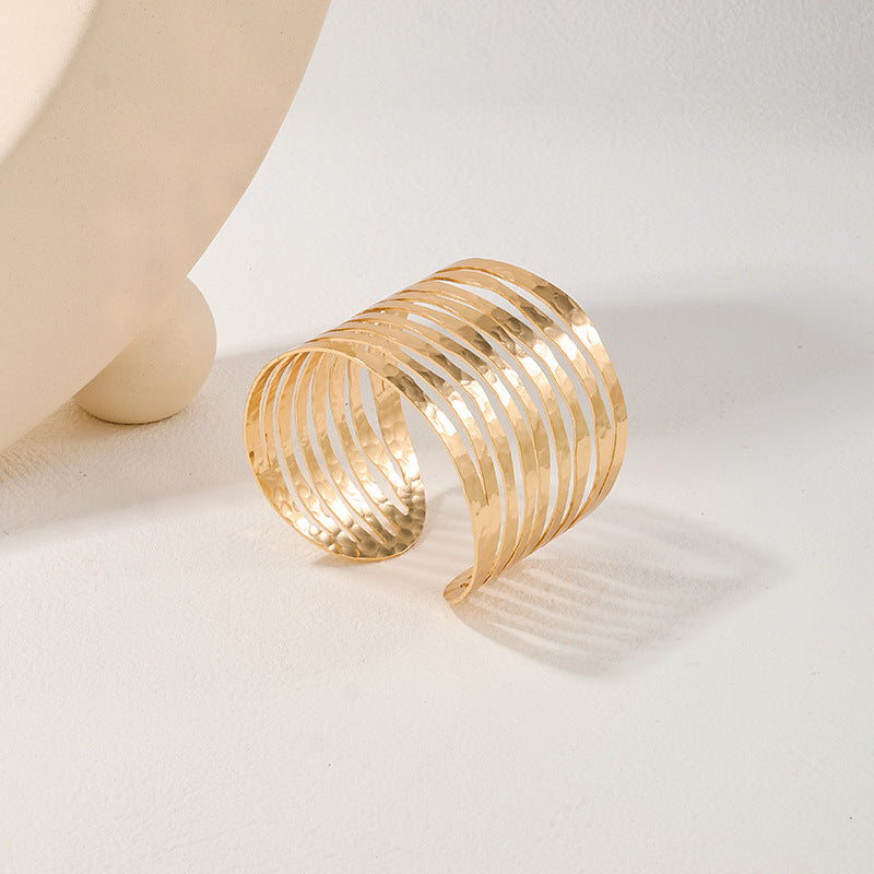 Exaggerated Retro Metal Cuff Bracelets - Vienna Verve Collection