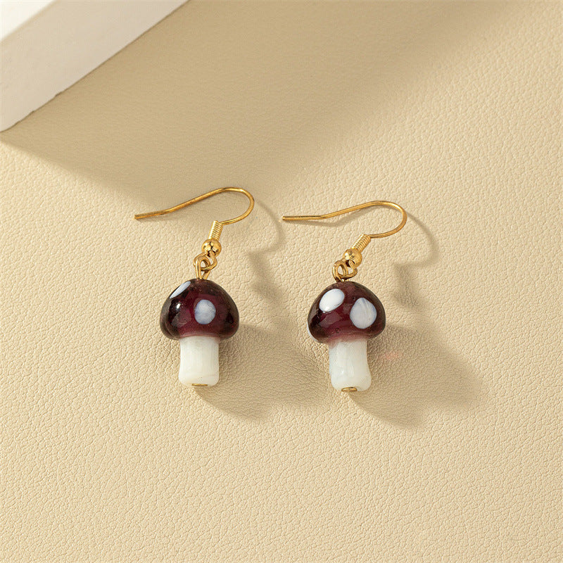 Glass Mushroom Stud Earrings - Vienna Verve Collection