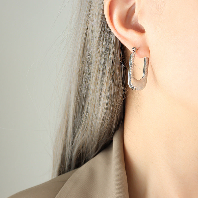 Exaggerated Metallic Earrings with Gold Plating and Hip-hop Flair