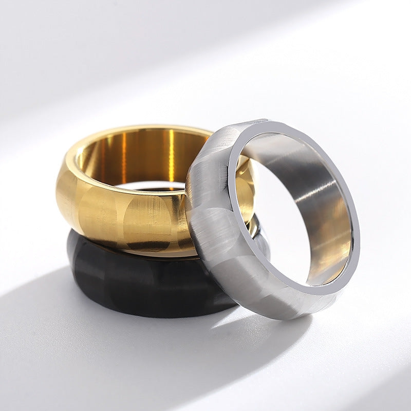 Modern Matte Titanium Steel Men's Ring with Brushed Finish and Comfortable Fit