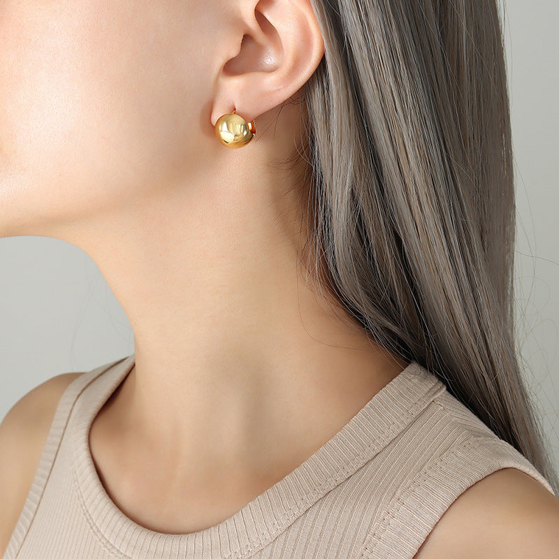 Copper C-Shaped Earrings for Women - Stylish Minimalist Design