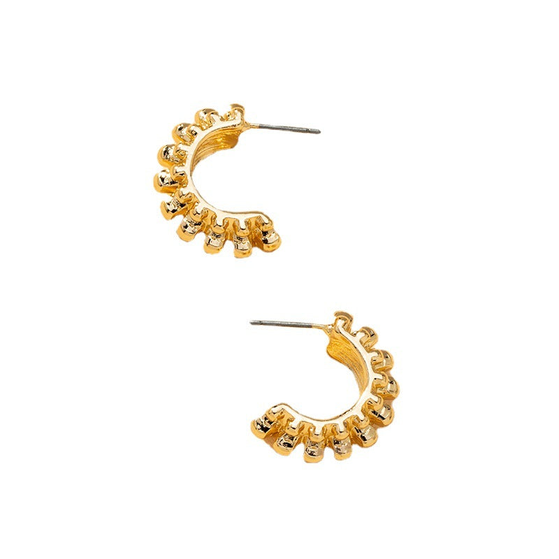 Exaggerated Metallic Texture Earrings - Vienna Verve Collection