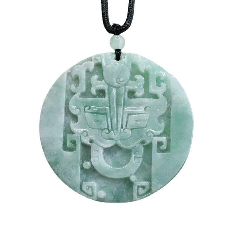 Auspicious Beast Round Jade Pendant from the Fortune's Favor Collection