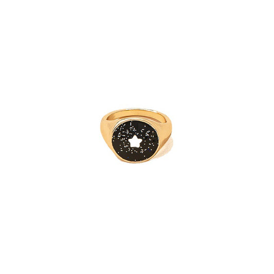 Vienna Verve Collection: Celestial Oil Drop Star Rings - Elegant Minimalism, Personalized Creativity, Light Luxury