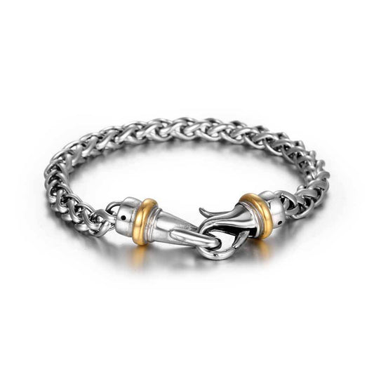 Titanium Steel Gold-Plated Twist Bracelet for Trendy Men - Hip-Hop Fashion Accessory