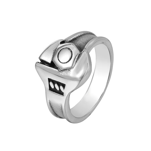 Gothic Dark Series Wrench Titanium Steel Ring for Men