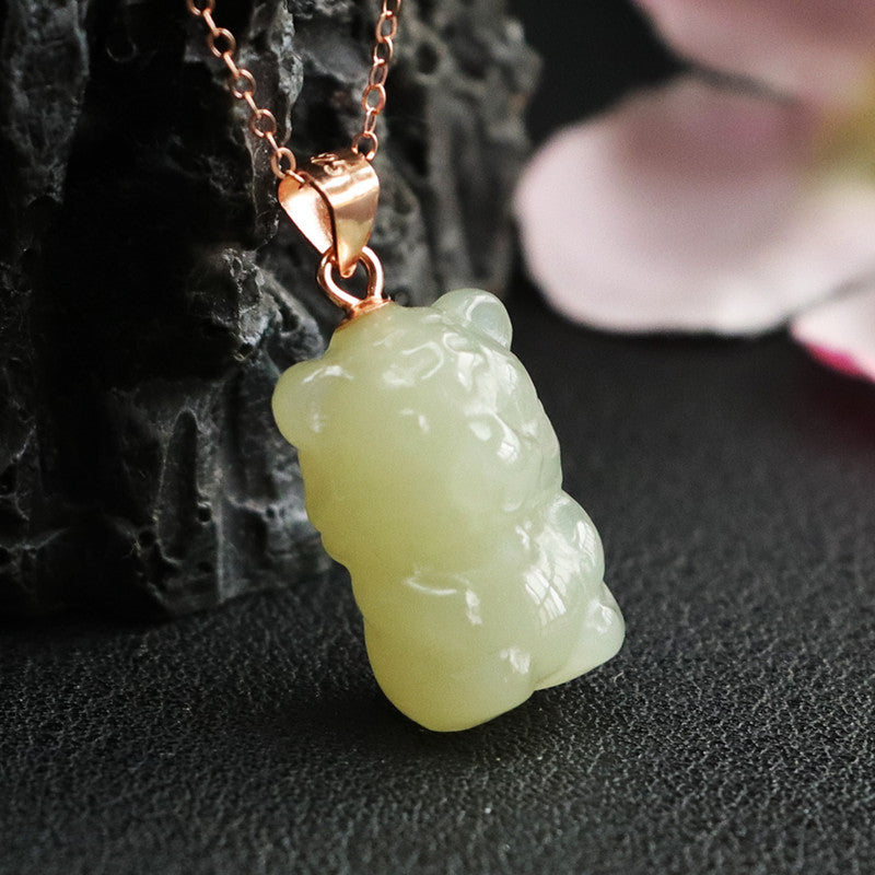 Hotan Jade Tiger Fortune Necklace