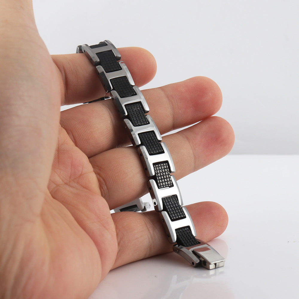 Customizable Tungsten Steel Bracelet for Men and Women - Edgy Punk Jewelry