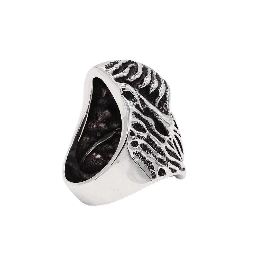 Crow Wizard Titanium Steel Ring for Men