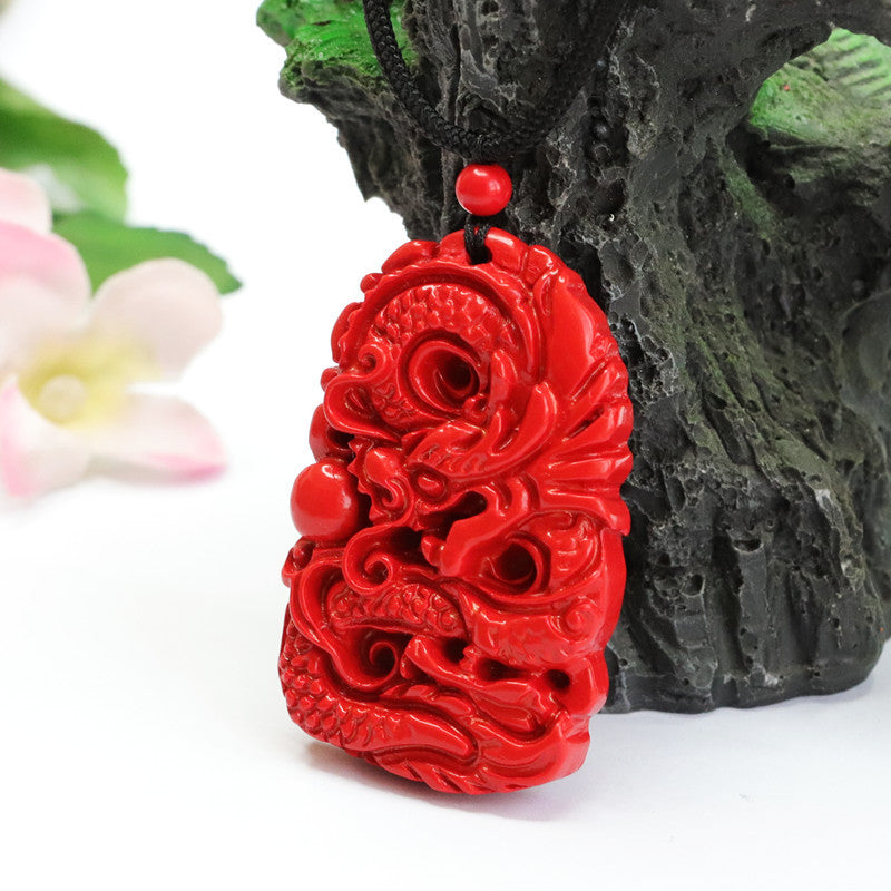 Fortune's Favor Dragon's Cinnabar Pendant