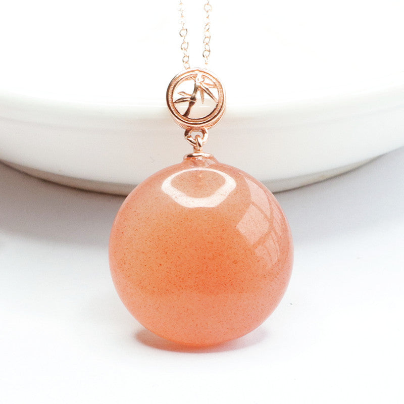 Rose Gold Necklace with Sterling Silver Agate Pendant