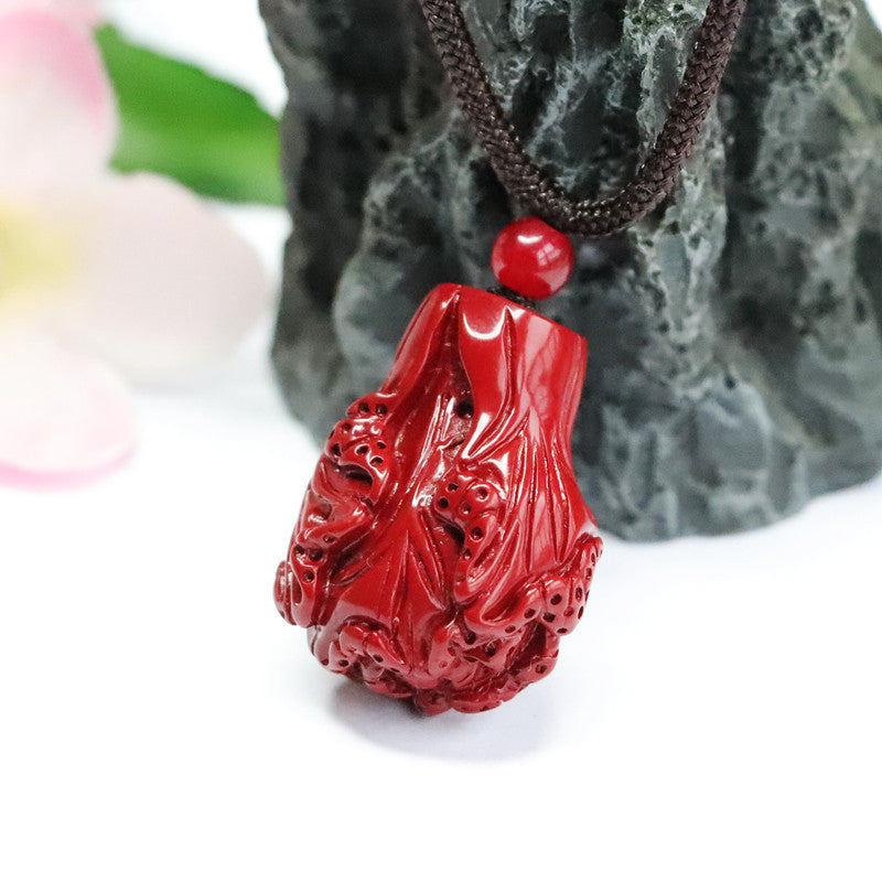 Cinnabar Pendant Purple Gold Sand Cabbage Pendant