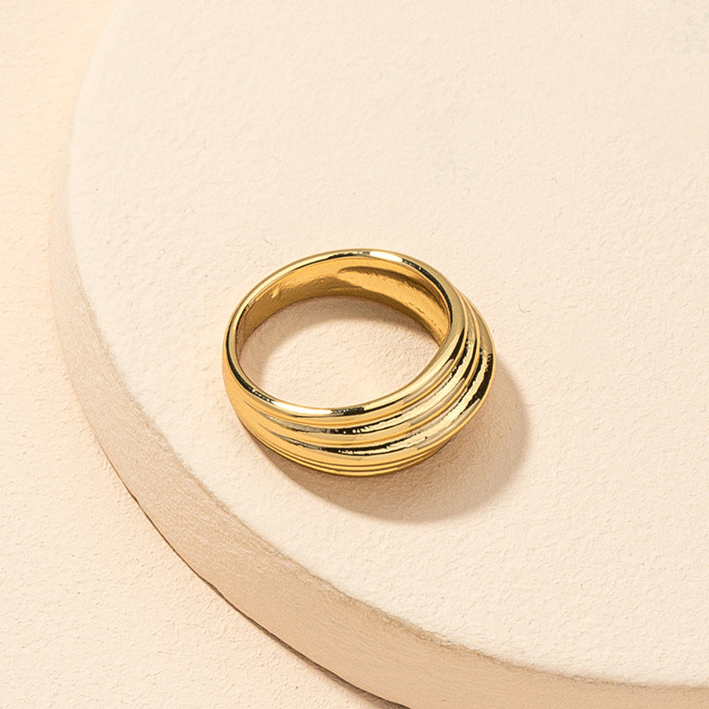 Metallic Textured Ring - Vienna Verve Collection