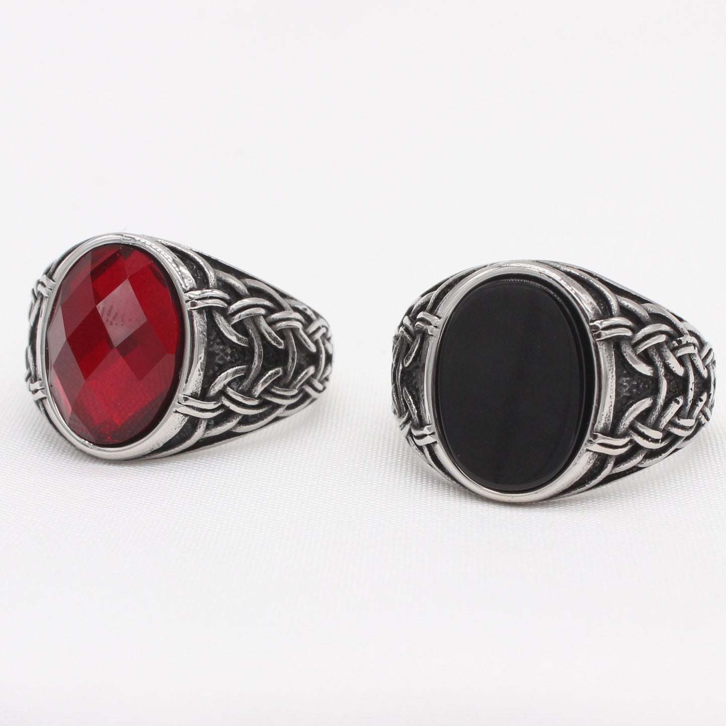 Vintage European-American Viking Oval Stone Ring for Men - Wholesale Jewelry Collection