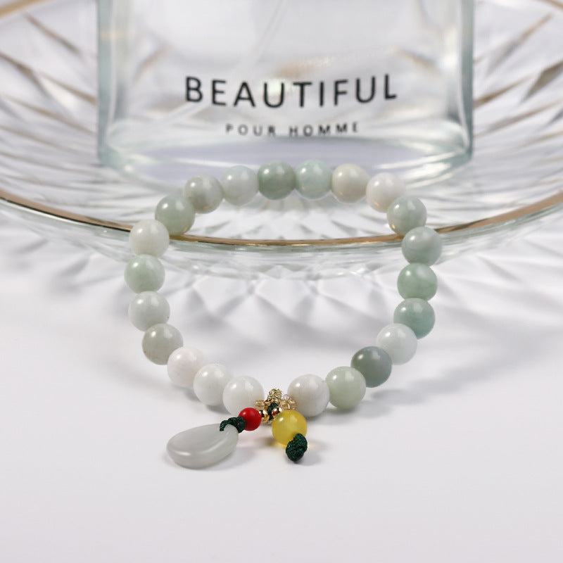 Elegant Jade Leaf Bracelet for Women - Sterling Silver with Wholesale Availability