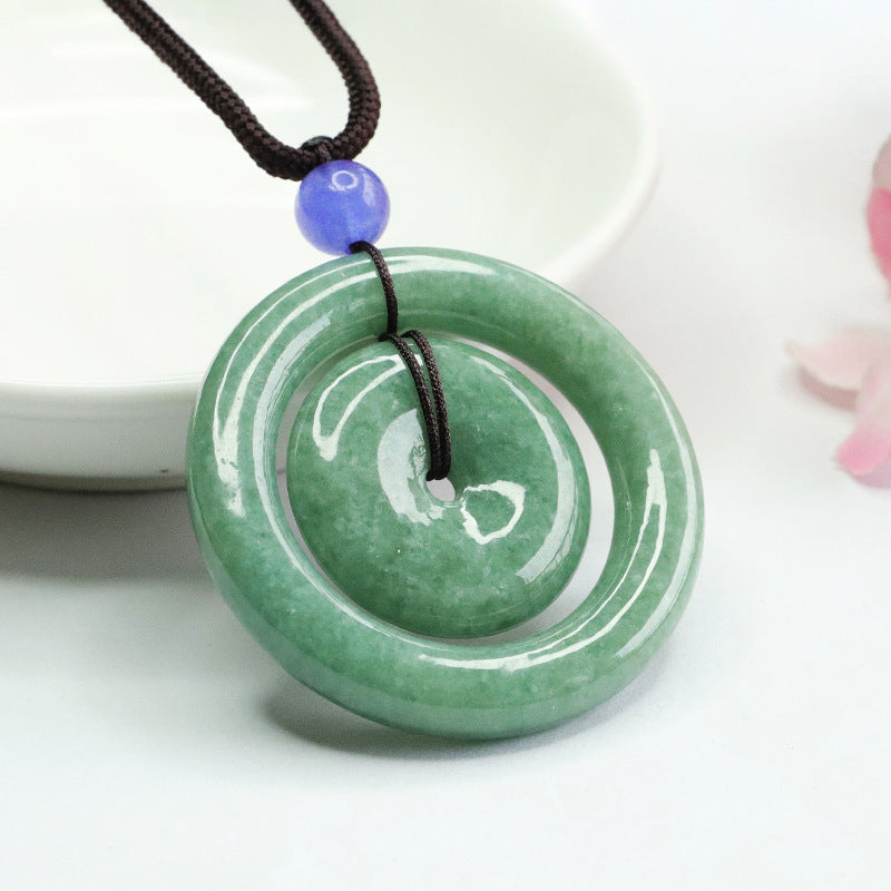 Jadeite Antique Buckle Pendant with Double Safety Clasp