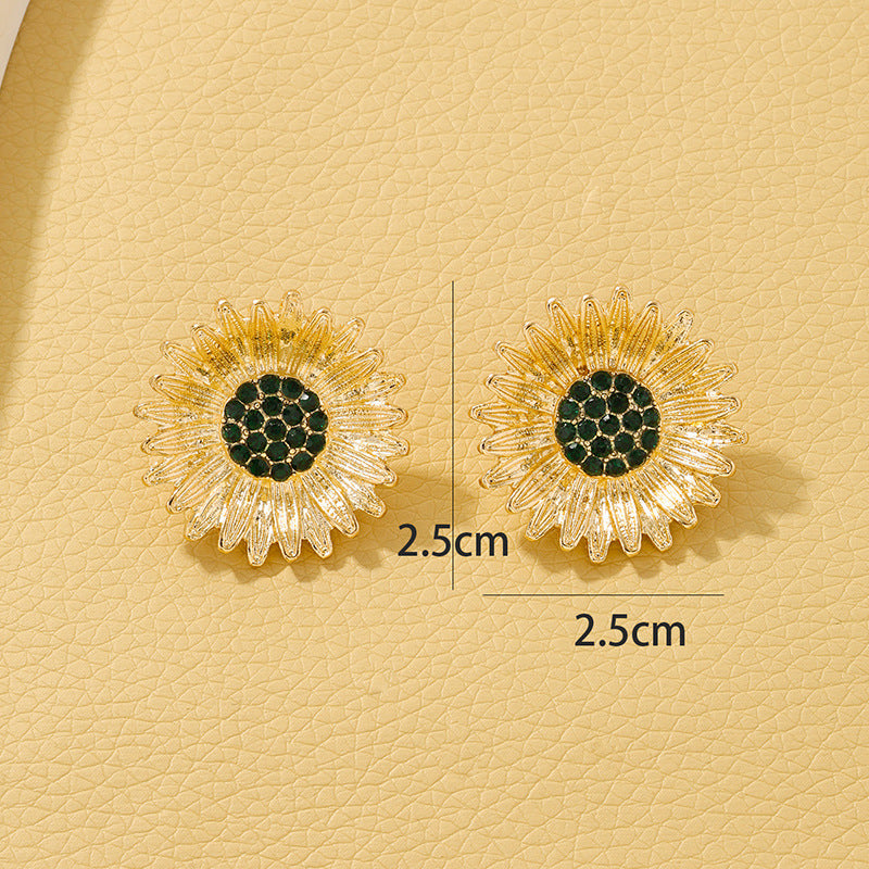 Luxurious Metal Flower Earrings - Vienna Verve Collection