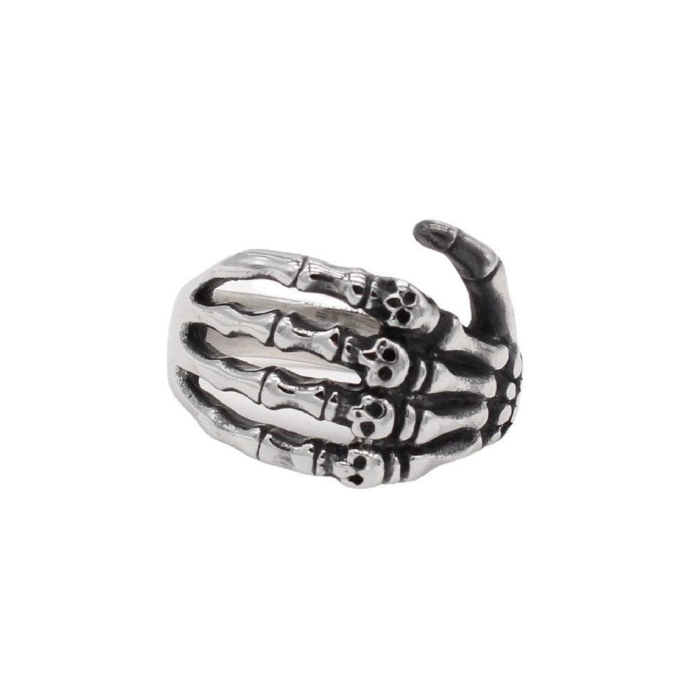 Halloween Skeleton Claw Titanium Steel Ring for Men