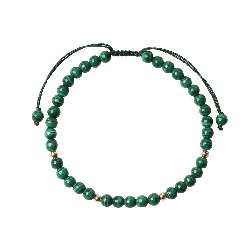 Malachite Stone Woven Bracelet for Men and Women