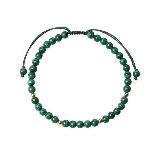 Malachite Stone Woven Bracelet for Men and Women