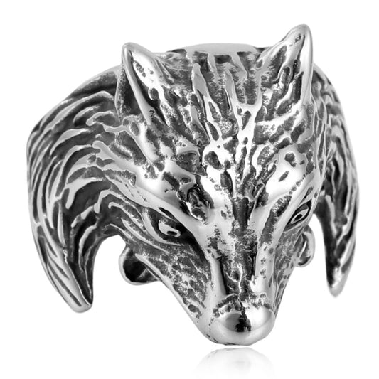 Titanium Steel Retro Wolf Ring for Men - Trendy Animal Jewelry Accessory