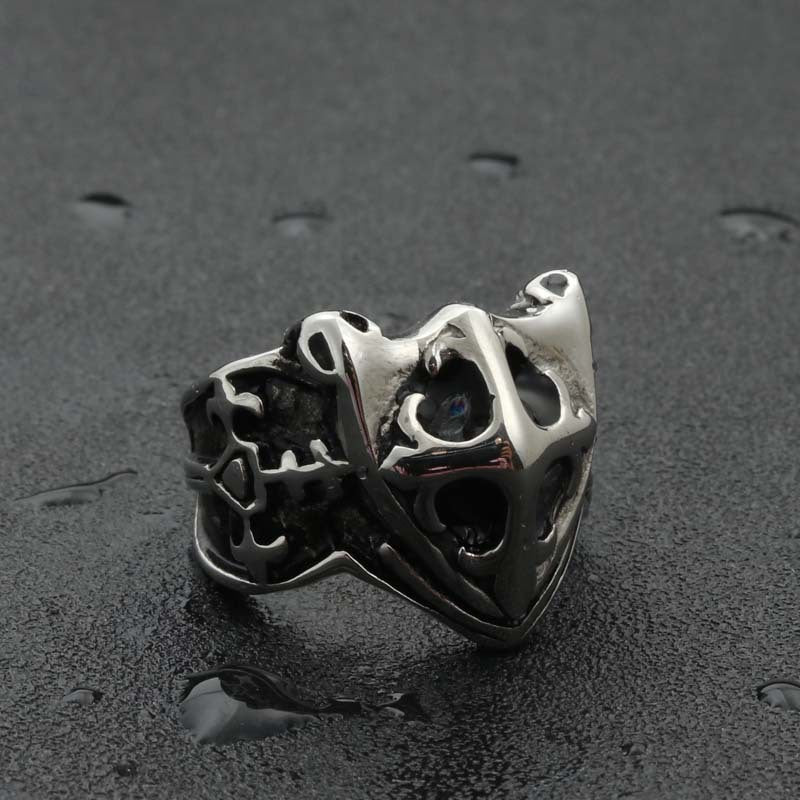 Titanium Steel Army Shield Ring for Men - Retro Punk Jewelry from Manufacturer