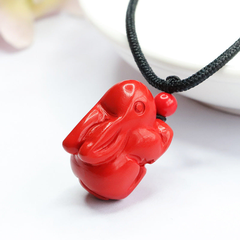 Favorable Fortune Red Sand Cinnabar Rabbit Pendant Jewelry