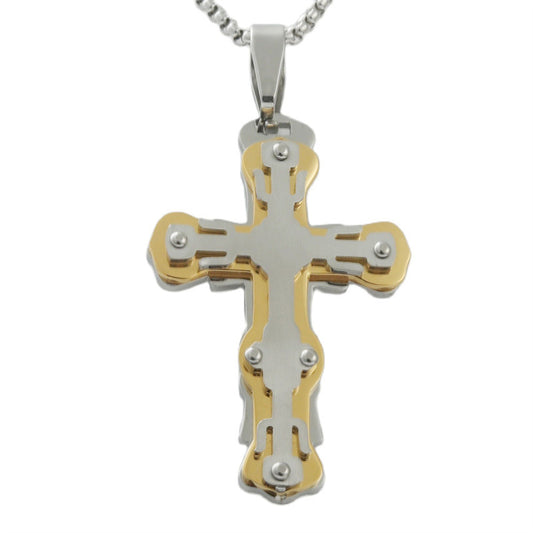 Personalized Retro Titanium Steel Cross Pendant Necklace for Trendy Men